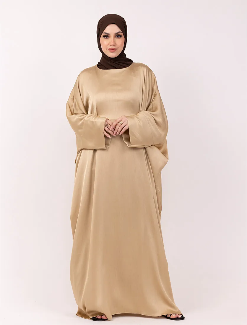 Gold Chiffon Satin Batwing 